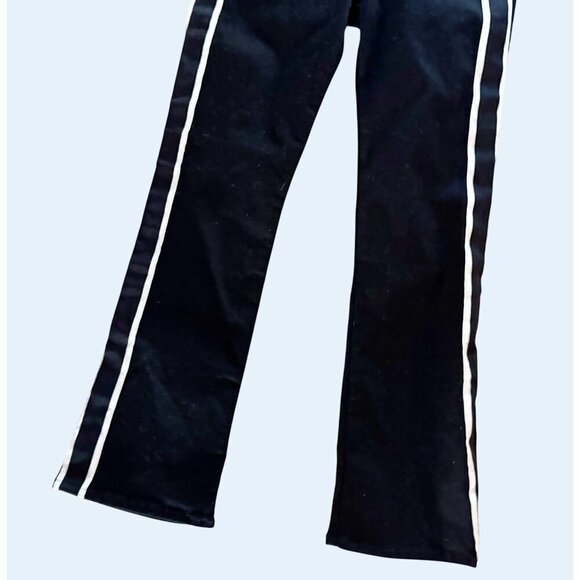 VERONICA BEARD Jeans 10" Baby Boot Black Tuxedo Stripe Sz 25 - Picture 4 of 7